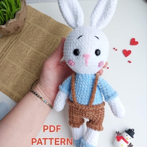 Schema all'uncinetto per coniglietto amigurumi: peluche (schema PDF)