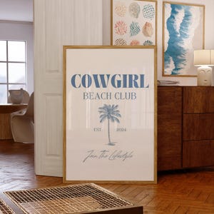 Coastal Cowgirl Print, Coastal Bachelorette Party Prints, Palm Tree, Beach Cowgirl, Beach Aesthetic Print, Meet Me At The Beach, Digital Art