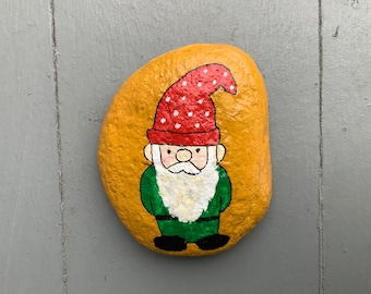 Gnome painted rock