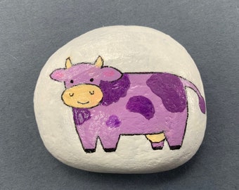 Williams college purple cow painted rock