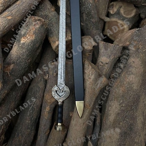 Viking Mythology Damascus Steel Sword Of King Theoden Herugrim Sword Mount Decor.