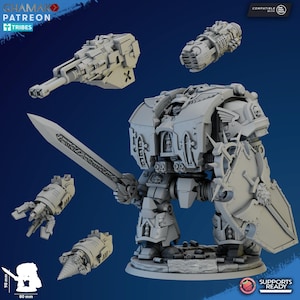 Ancient Dreadnought Melee - Grimdark Void Marines Ghamak Miniatures