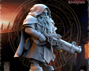 Dwarf with Blunderbuss  - Dwarf Kingdoms - One Sin for Seven Kingdoms - Beholder Miniatures