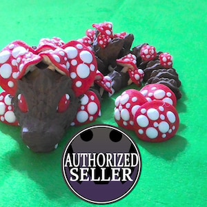 Baby Mushroom Dragon - Articulated fidget - Dragon Flexi Toy - Designed by Cinderwing 3D