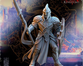 Elven Warriors w spear - Silvermoor Elves - One Sin for Seven Kingdoms - Beholder Miniatures