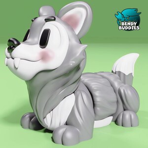 Howl Cute Wolf - Articulated fidget - Wolf Flexi Toy