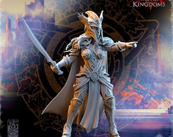 Elven Warriors w sword - Silvermoor Elves - One Sin for Seven Kingdoms - Beholder Miniatures