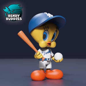 Tweety Bird Baseball - Collectible Fanart Statue - Bendy Buddies