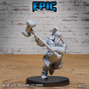Dwarf Warrior Battle Hammer - Epic Miniatures - Dungeons and Dragons