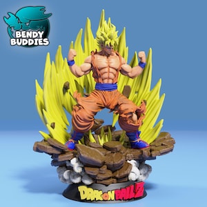 Goku Super Saiyan- Dragonball - Collectible Fanart Statue - Bendy Buddies