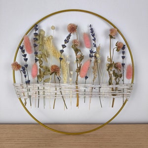 Wildflower Meadow Wall Hanging Natural Interior Decor with Diverse Floral Arrangement, Flowers, 1 st anniversary, dried flower bouquet