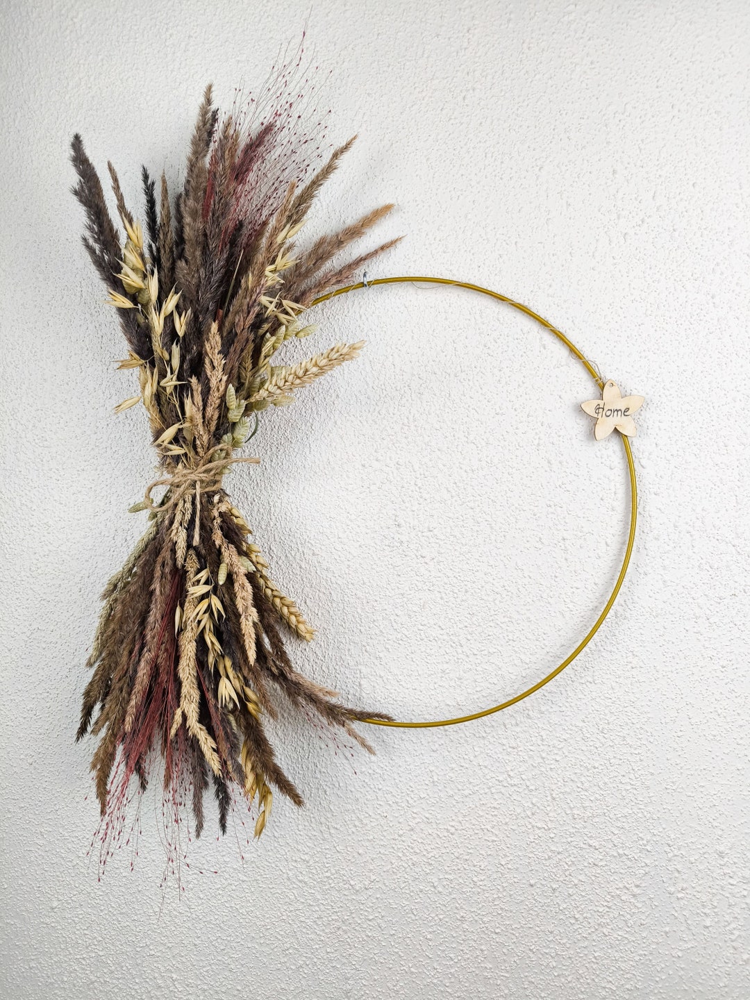 Custom Swag Wreaths | Minimalist Floral Hoop | Dried Grasses - Etsy