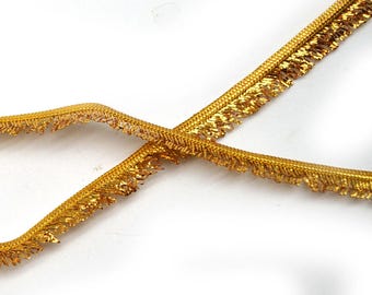 Vintage Luxe Metallic Gold Brush Trim: High End Sewing, Pillows, Upholstery T 806 7 yards plus