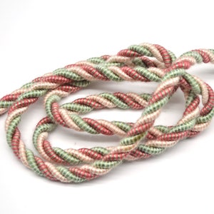 fringe NO LIP cord 6 yd plus CUT In Pieces satin twisted green raspberry light gold tricolor trim pillows upholstery making dolls T410