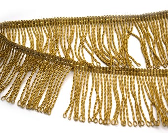 Metallic Gold Bullion Fringe Trim: High-End Sewing & Crafts (2yd+)