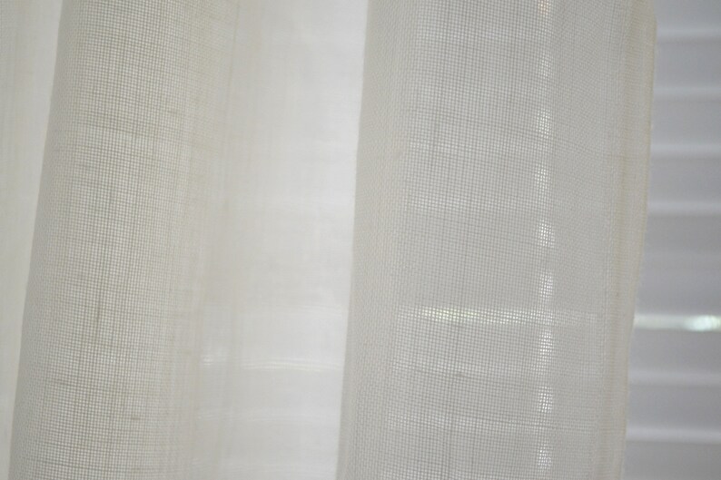 Sheer Fabric Looks Like Linen Creamy White Polyester by the Etsy