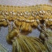 T-149B DISCOUNT UPHOLSTERY High End Brunshwig Fringe Gold and Bronze - Remnant 4 yd ++