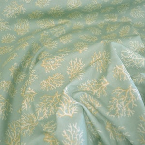 Upholstery fabric cotton the yard coral Williamsburg historic pillows roman shades curtains sage cream taupe couture luxurious 412