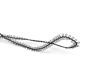 Vintage Black Scrolled Tape Trim: Cotton Sewing Embellishment, 1/2" Wide