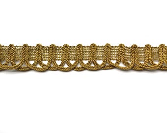 vintage luxe 2.5 yds scroll braided tape metallic gold high end houles Paris pillows fashion sewing crafts T 787