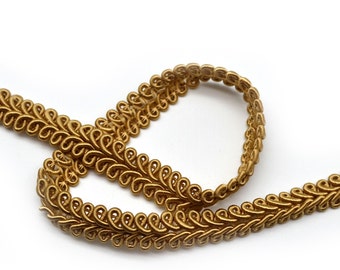 Vintage Gold Scroll Braid Tape Trim, 6 Yards