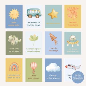 Carte di affermazione positiva per ragazzi, note motivazionali in stile boho