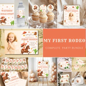 1st Rodeo Bundle Girl, My First Rodeo Party Pack, My First Rodeo Party Decorations Girl, First Rodeo Printable Bundle