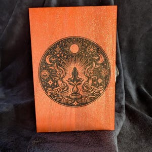 Lotus Position Tarot Card Box | Spiritual Circle Box | Crystal Storage Box | Tarot Deck Box | Wooden Tarot Box | Stash Box | om padme hum