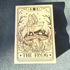 The Frog Wooden Tarot Card Box | Trinket Box | Crystal Caddy | Tarot Deck Coffer | Witch Altar Box | Stash Box | Funny Tarot