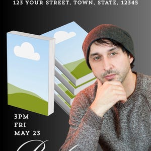 Author Book Signing Book Launch Meet and Greet Promotional Flyer and Poster 10 Editable Canva Templates for Promotion and Marketing