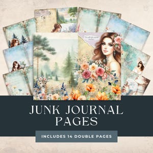 Pagina's met ongewenste dagboeken 14 scrapbooking papier ambachten en kaarten maken Ephemera digitaal afdrukbaar papier downloaden