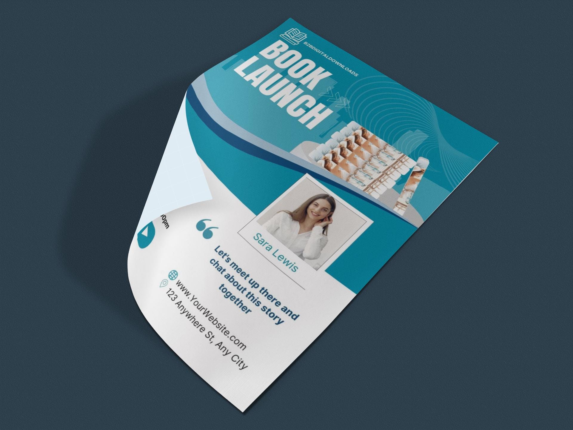 Book Launch Poster Template Mockup for Authors to Edit in Canva for New ...