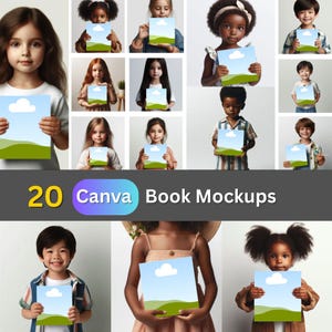 Childrens Book Mockups Template Bundle 20 Childrens Book Cover Editable in Canva