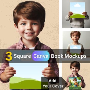 Canva Book Mockup Template Square Childrens Book Cover