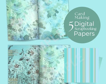 Botanical Ephemera Digital Paper Pack: Junk Journal Scrapbooking (Digital Download)