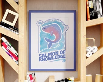 The Salmon of Knowledge Wall Print Poster Illustration Art (A4/A3)