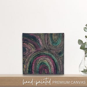 Original Hand-Painted Abstract &quot;Light in Darkness&quot; Inspired by John 1:5, Acrylic, 6x6 Unframed Canvas, Christian Art, Bible Home Wall Decor