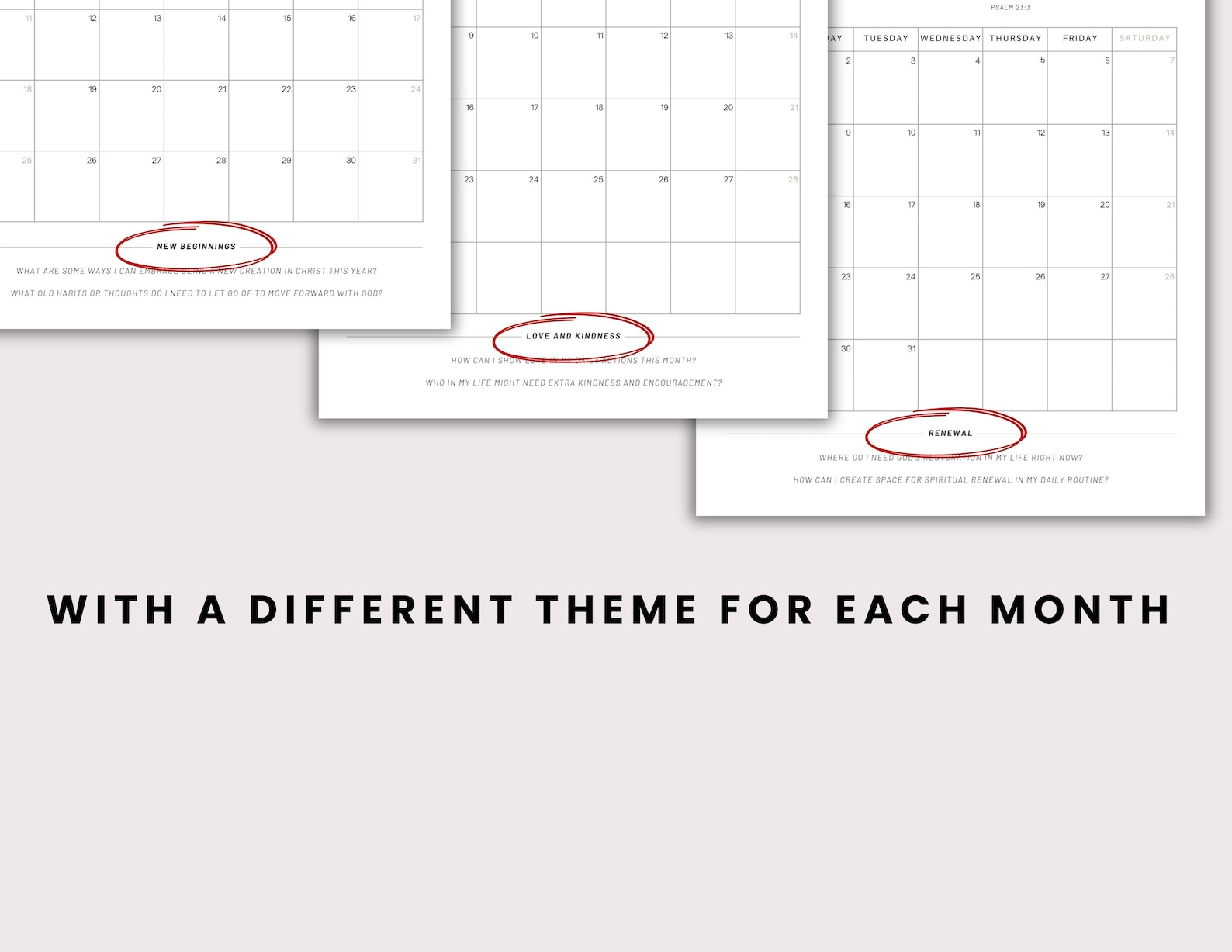 2026 Scripture Calendar – Printable Bible Verse Monthly Planner (PDF ...