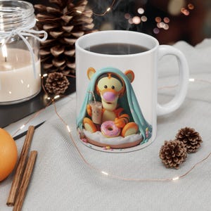 Kubek Tygrysek i Pączek Disney Kubek do kawy Kubek Kubek do herbaty Kubek ceramiczny 11 uncji Słodki kubek z postacią z kreskówek Pomysł na prezent kuchenny