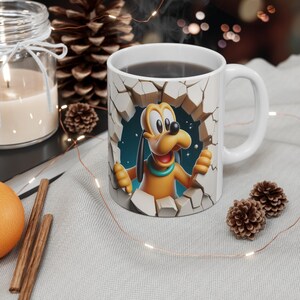 Pluto Cartoon Character Mug Disney Coffee Cup Cartoon Character Gift Tea Mug Hot Chocolate Mug Disney Collector's Item Ceramic Mug