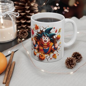 3D Goku Mug Anime Cartoon  11oz Ceramic Coffee Cup for Saiyan Fans Tea Lovers, Hot Chocolate Drinkers  Gift for Anime Enthusiasts Lead