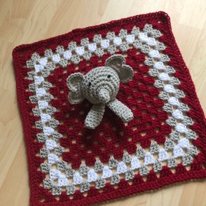 Crochet Alabama Big Al Elephant Lovey Blanket Baby Gift Photo Prop