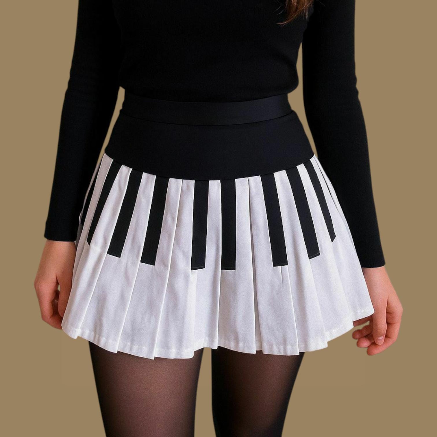 MOSCHINO CHEAP AND CHIC ピアノ鍵盤柄プリーツスカート Moschino piano skirt - Etsy 日本