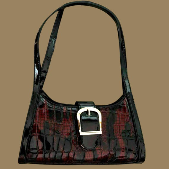 バッグ 00s croco embossed one shoulderbag y2k GUESS Y2K faux crocodile leather white gold PURSE SHOULDER