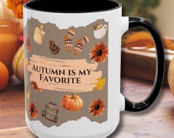 Autumn Coffee Mug | Fall Coffee Mug | 15 oz Ceramic Mug | Birthday Christmas Gift Mug | Mug for Fall Lovers | Autumn Mugs | Fall Season Mug