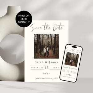 Minimalist Save the Date Digital E-invite Template, Digital Invite, Electronic Save the Date Digital Download, Instant Download