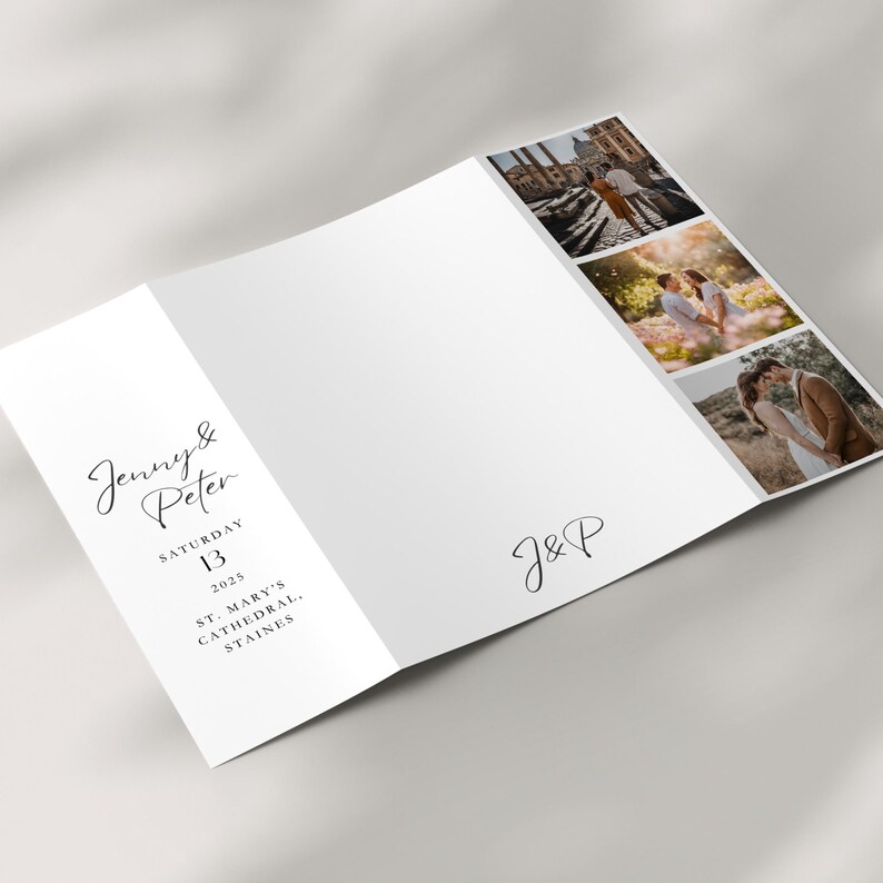 A wedding invitation on a neutral background