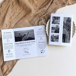 Elegant Black & White Wedding Invitation, Classic Gatefold Template, Formal Printable Suite