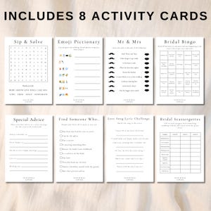 Paquete de actividades para bodas, juegos para bodas: bingo, crucigramas, perfecto para juegos de mesa.