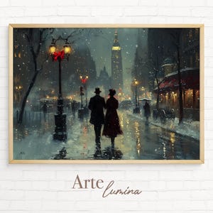 19th Century Christmas Oil Painting, Vintage Digital Wall Art, Printable Winter Home Decor Digital Print 17